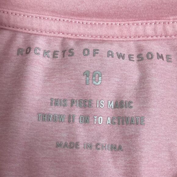 Rockets of Awesome Long Sleeve Pink Top with Cross over bottom band. Size 10. - Picture 4 of 6